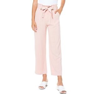 Elodie Women's Tie Front High Waist Pants, Pink, Small